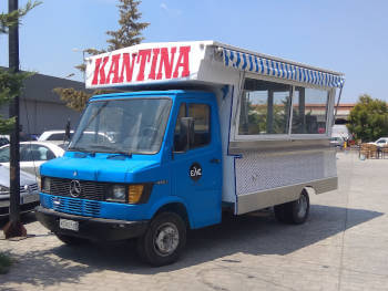 Un "Foodtruck" curiosamente se conoce como "kantina" en Grecia.